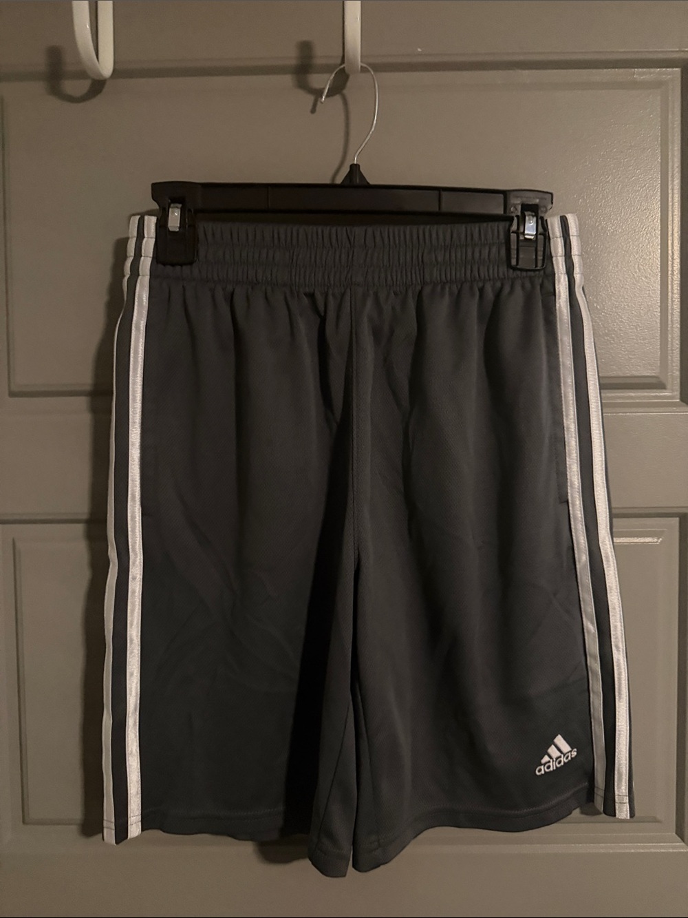 adidas Gray Shorts with White Side Stripes